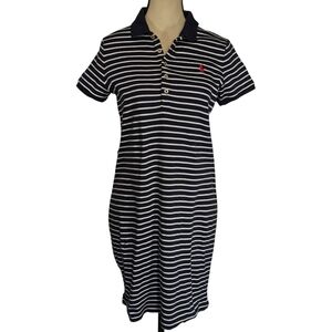Polo Ralph Lauren Button Front Polo Mini Dress Blue/White Stripes - Sz M